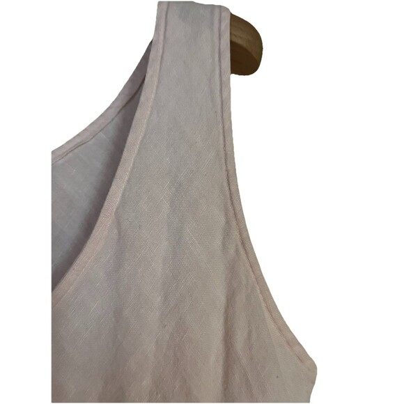 Cut Loose 100% Linen Tank Midi Dress SZ L Sleeveless Scoop Neck Pastel Pale Pink - Picture 6 of 10